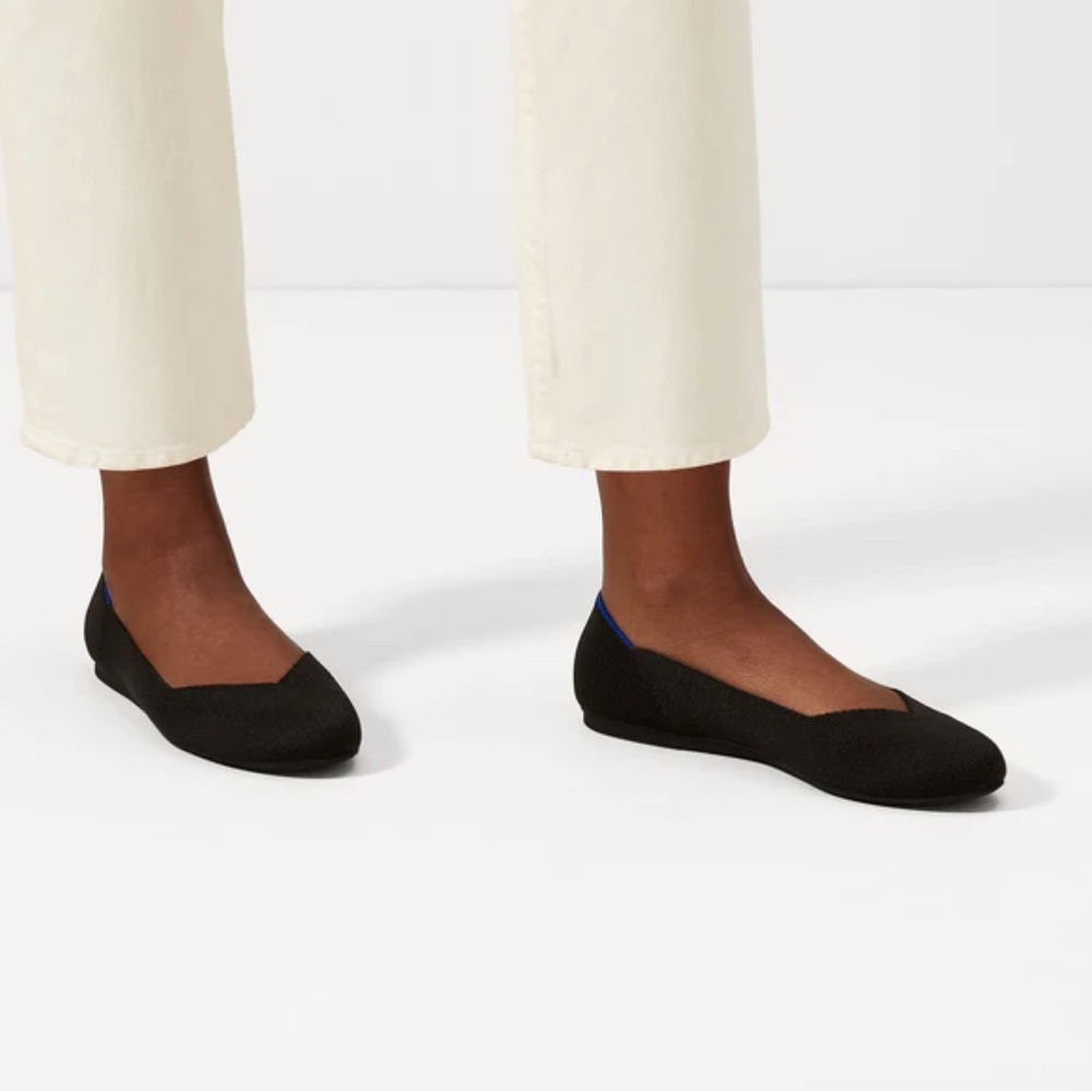 Rothy’s Flat shoe 9.5 in Black solid retail $129
